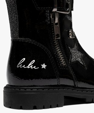 Boots fille vernies à détails argentés avec zip intérieur et fantaisie - LuluCastagnette vue6 - LULU CASTAGNETT - GEMO