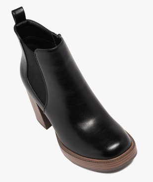 Boots femme à talon flare et semelle plateforme avec bout carré vue6 - FOLLOW ME - GEMO