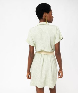 Robe courte à manches courtes fluide et fleurie femme vue3 - GEMO 4G FEMME - GEMO