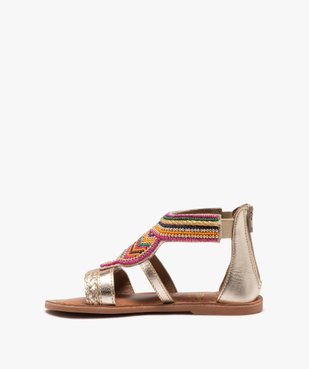 Sandales fille dessus en perles et métallisé à zip vue3 - TANEO - GEMO