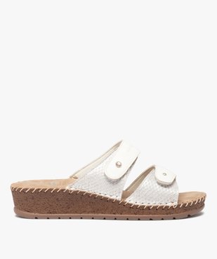 Mules femme confort à brides ajustables en cuir vue1 - GEMO (CONFORT) - GEMO