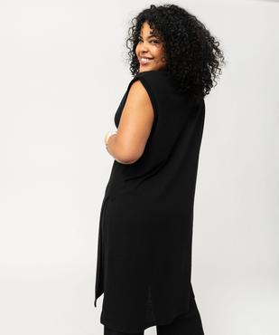 Gilet long sans manches en maille femme grande taille vue3 - GEMO (G TAILLE) - GEMO