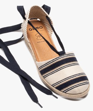 Espadrilles femme à petit talon et lacet ruban vue5 - GEMO (CASUAL) - GEMO