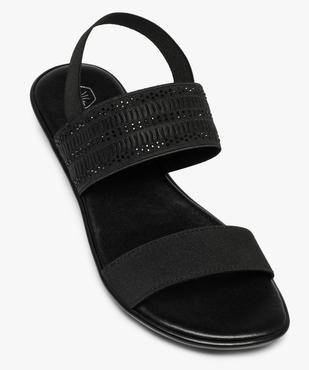 Sandales femme à larges brides élastiques et strass vue5 - GEMO (CASUAL) - GEMO