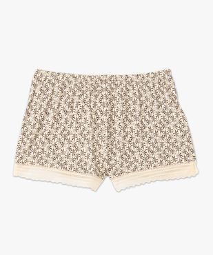 Short de pyjama en maille fluide avec bas en dentelle femme vue4 - GEMO 4G FEMME - GEMO
