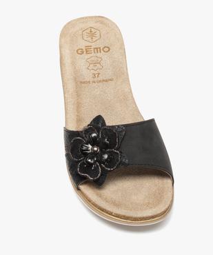 Mules femme confort à bandeau scratch et fleur brillante vue5 - GEMO (CONFORT) - GEMO