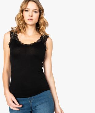 Débardeur femme avec larges bretelles en dentelle vue1 - GEMO(FEMME PAP) - GEMO