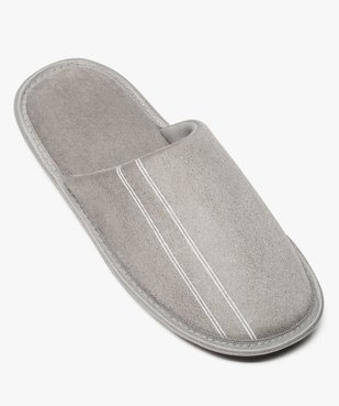 Chaussons homme forme mules velours avec liserés vue5 - GEMO(HOMWR HOM) - GEMO