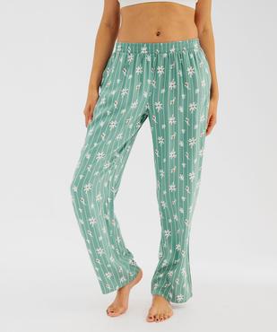 Pantalon de pyjama ample et fluide en viscose imprimée femme vue2 - GEMO 4G FEMME - GEMO