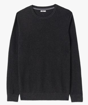 Pull col rond en coton uni homme vue4 - GEMO (HOMME) - GEMO