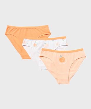 Culottes en coton stretch à motifs fruits fille (lot de 3) vue1 - GEMO 4G FILLE - GEMO