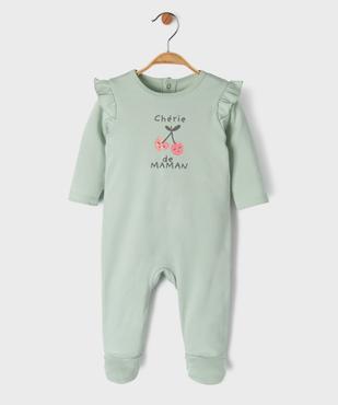 Pyjama dors-bien avec volants sur les épaules bébé fille vue1 - GEMO 4G BEBE - GEMO
