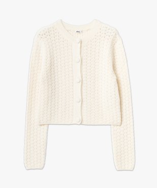 Gilet court en maille ajourée femme vue4 - GEMO(FEMME PAP) - GEMO