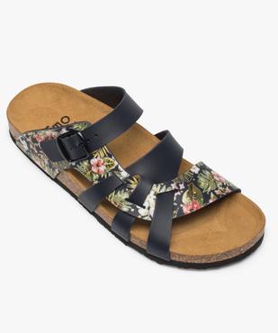 Sandales femme mules à larges brides unies et fleuries vue5 - GEMO (CASUAL) - GEMO