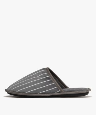 Chaussons homme mules d'intérieur en velours rayé vue3 - GEMO(HOMWR HOM) - GEMO