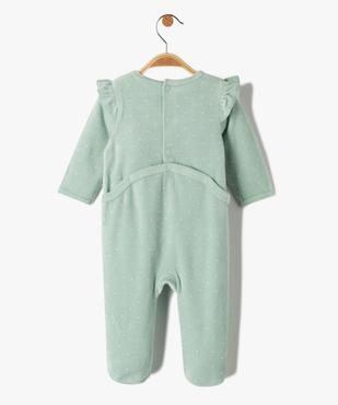 Pyjama bébé fille en velours à pois avec volants sur les épaules vue5 - GEMO(BB COUCHE) - GEMO
