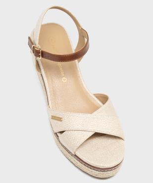 Sandales compensées en toile pailletée femme - LuluCastagnette vue5 - LULUCASTAGNETTE - GEMO