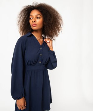 Robe à manches longues avec col chemise femme vue2 - GEMO(FEMME PAP) - GEMO