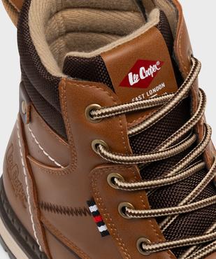 Boots crantées doublure chaude à lacets et zip homme - Lee Cooper vue6 - LEE COOPER - GEMO