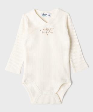 Ensemble 2 pièces body croisé + pyjama dors-bien en velours bébé vue5 - GEMO 4G BEBE - GEMO