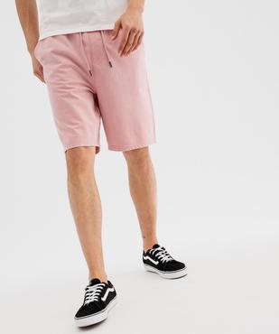 Bermuda en maille délavée au coloris unique homme vue1 - GEMO (HOMME) - GEMO