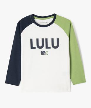 Tee-shirt manches longues raglan dépareillées garçon vue2 - LULUCASTAGNETTE - GEMO