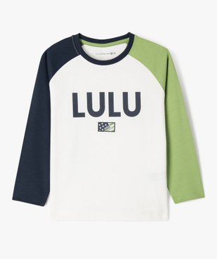Tee-shirt manches longues raglan dépareillées garçon vue2 - LULUCASTAGNETTE - GEMO