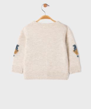 Gilet à col V avec motifs nounours bébé garçon vue3 - GEMO(BEBE DEBT) - GEMO