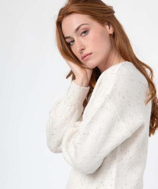 Pull femme coupe courte avec touches pailletées vue1 - GEMO(FEMME PAP) - GEMO