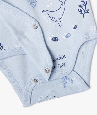 Body manches courtes fermeture croisée motifs marins bébé (lot de 3) vue4 - GEMO 4G BEBE - GEMO