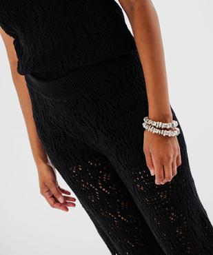 Pantalon en maille ajourée façon crochet femme vue2 - GEMO 4G FEMME - GEMO