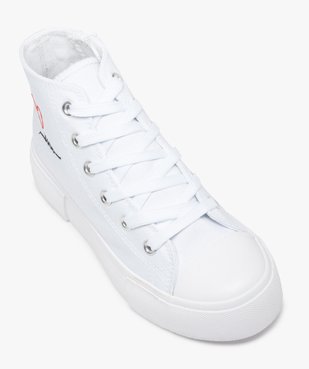 Baskets fille montantes en toile avec motif brodé vue5 - GEMO 4G FILLE - GEMO