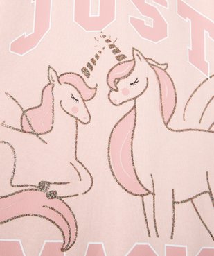 Robe sweat fille à capuche et motif pailleté vue2 - GEMO (ENFANT) - GEMO