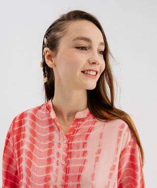 Blouse manches 3/4 fluide tie-and-dye à nouer femme vue5 - GEMO(FEMME PAP) - GEMO