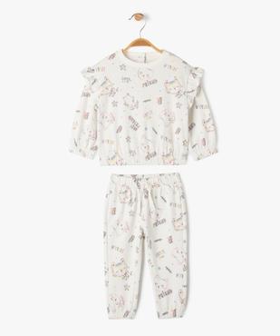 Ensemble 2 pièces sweat et pantalon en molleton bébé fille vue1 - GEMO(BEBE DEBT) - GEMO