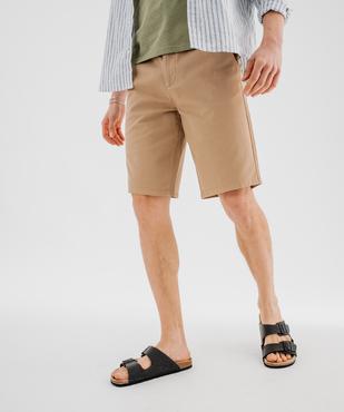 Bermuda chino coupe regular en coton stretch homme vue1 - GEMO 4G HOMME - GEMO