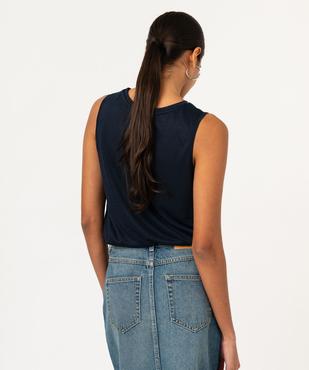 Débardeur col V brillant en maille fluide femme vue3 - GEMO 4G FEMME - GEMO
