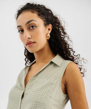 Chemise sans manches imprimée avec nœud dans le bas femme vue4 - GEMO 4G FEMME - GEMO