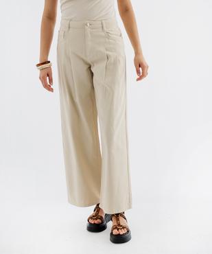 Jean wide leg à pinces femme vue2 - GEMO(FEMME PAP) - GEMO