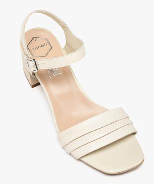 Sandales femme à talon dessus plissé en cuir – Taneo vue5 - TANEO - GEMO