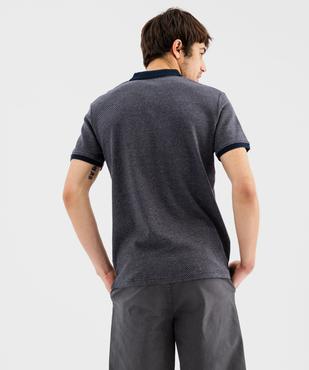 Polo manches courtes en coton à motifs géométriques homm vue3 - GEMO (HOMME) - GEMO