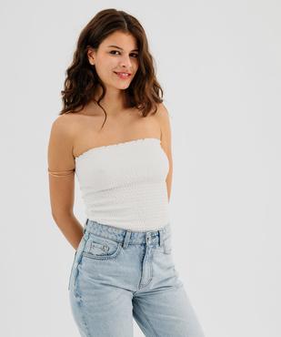 Bustier smockée 100% coton femme vue2 - GEMO(FEMME PAP) - GEMO