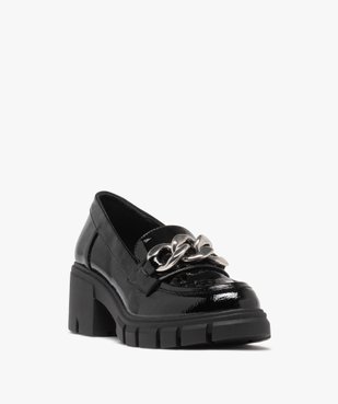 Mocassins chunky vernis à talon et semelle crantée femme vue2 - 5 MILES - GEMO