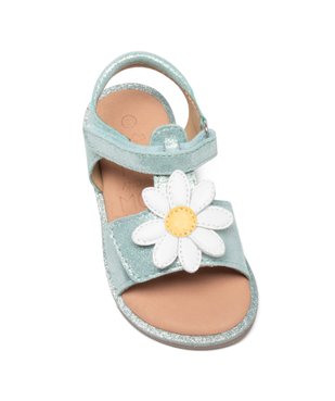 Sandales bébé fille en cuir avec brides métallisées et fleur fantaisie  vue5 - MOD8 - GEMO