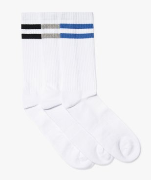 Chaussettes homme tige haute côtelée et rayée spécial sport (lot de 3) vue1 - GEMO(HOMWR HOM) - GEMO