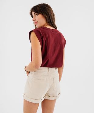 Débardeur col rond à broderie et strass brillant femme vue4 - GEMO(FEMME PAP) - GEMO
