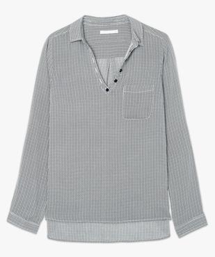 Blouse femme fluide à motifs et col v à boutons vue4 - GEMO(FEMME PAP) - GEMO