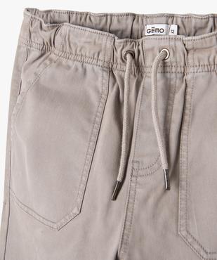 Pantalon en toile avec ceinture élastique garçon vue2 - GEMO 4G GARCON - GEMO