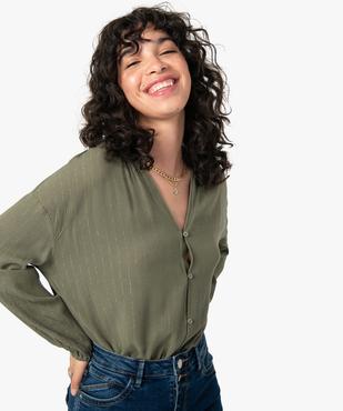 Blouse femme à manches longues à fines rayures pailletées vue2 - GEMO(FEMME PAP) - GEMO