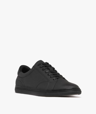 Baskets homme unies en suédine avec surpiqûres et à semelle fine vue3 - GEMO (CASUAL) - GEMO